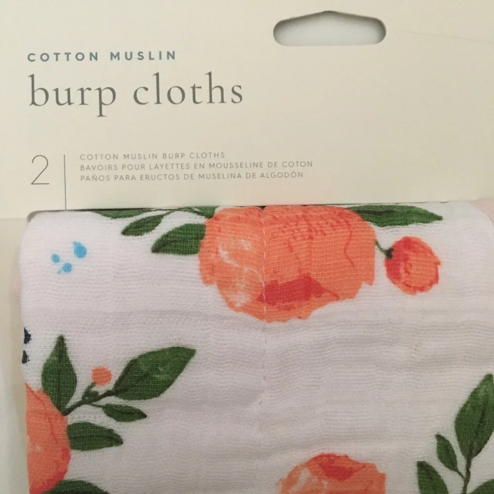 Cotton Muslin 2 Burp Cloths Absorbent NEW | Little Unicorn